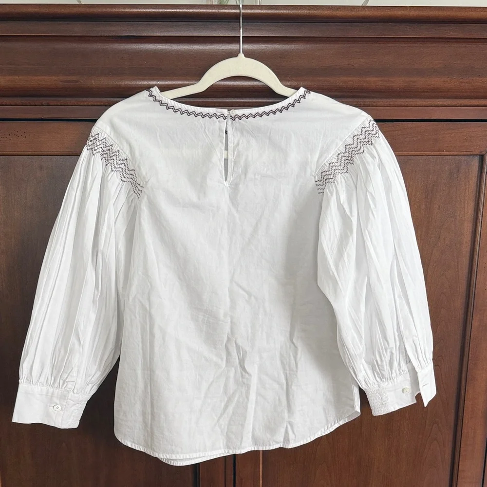 Madewell White Top with Black Stitching - Picture 3 of 4